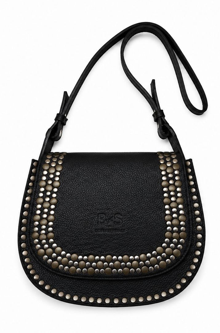 Cartera de Mano B&S - Negra con Tachas