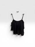 Top de Gasa Negra con Bolados - Talle M