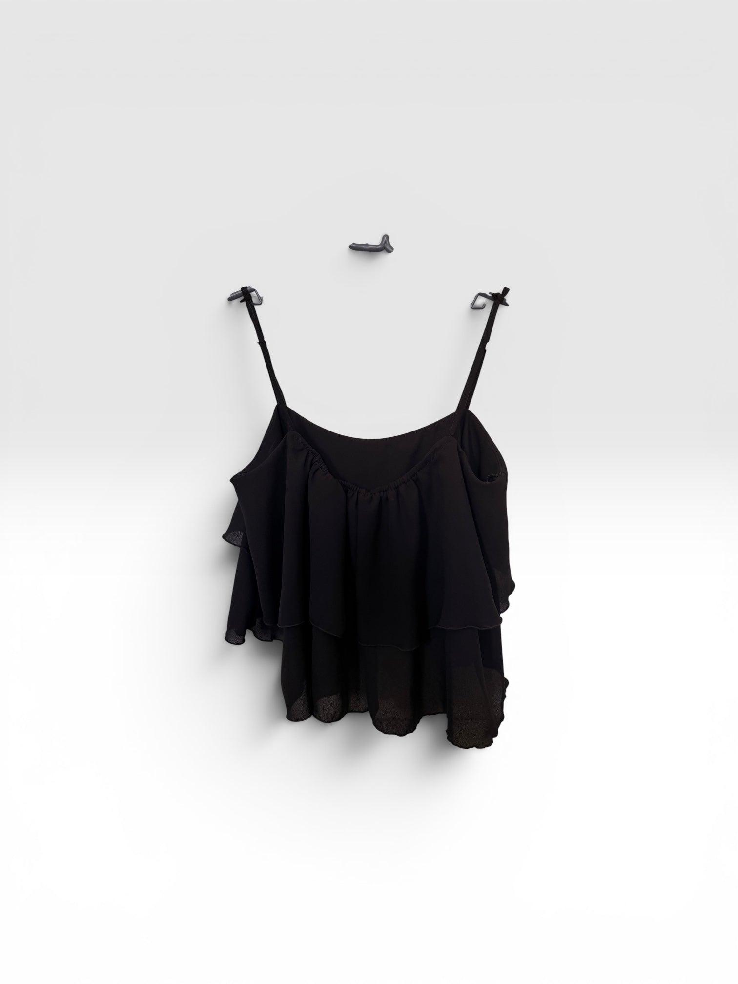 Top de Gasa Negra con Bolados - Talle M