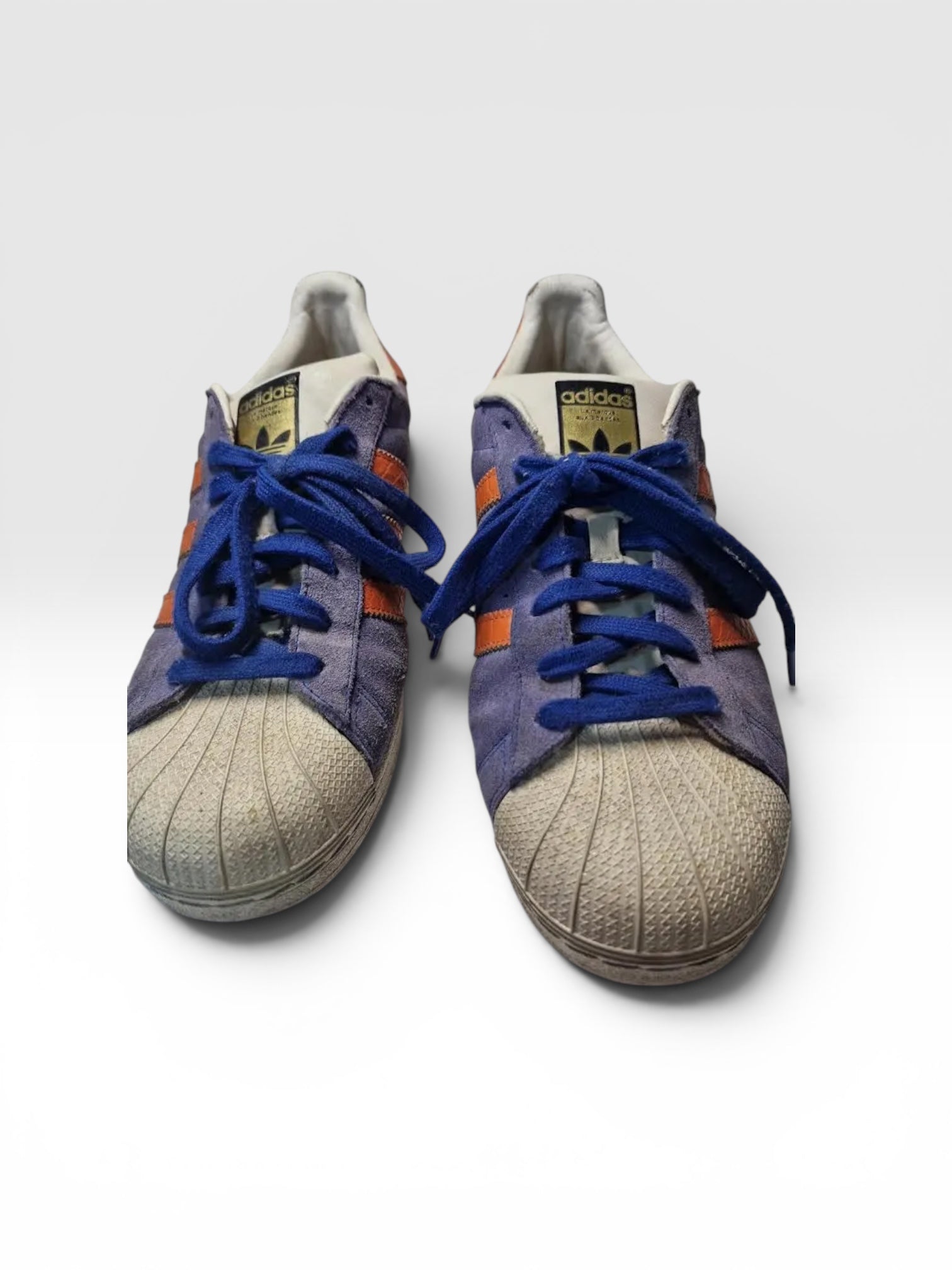 Zapatillas Adidas Superstar Violeta con Naranja