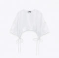 Camisa Croptop Zara - Blanca Talle XXS
