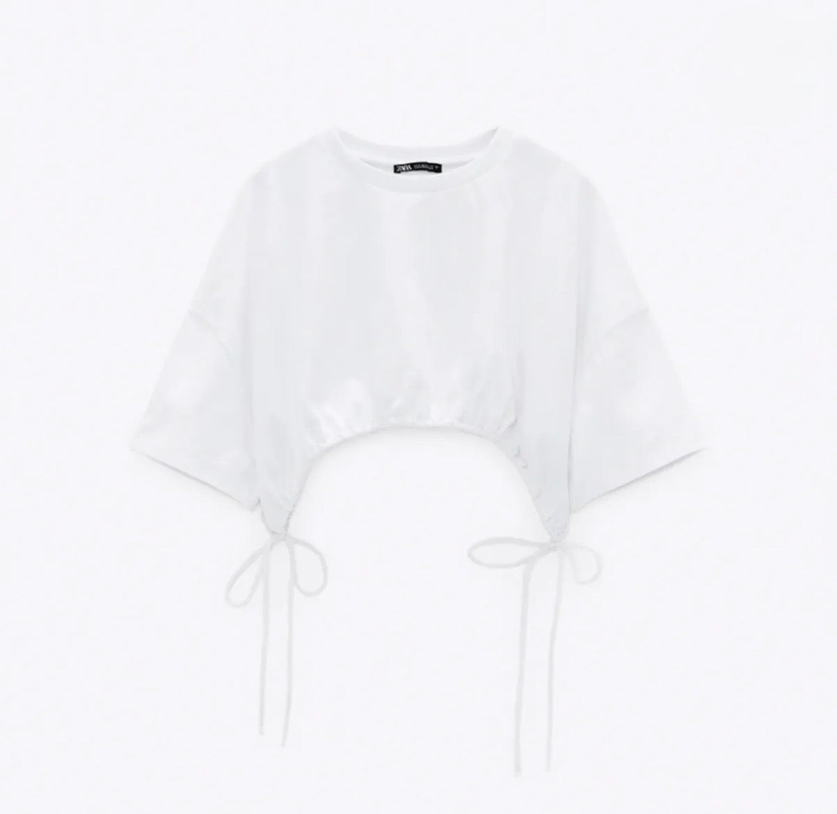 Camisa Croptop Zara - Blanca Talle XXS